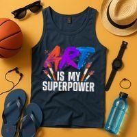 Cool Art For Art Teacher Artist Painter Superpower Tank Top thumb 4