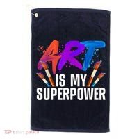 Cool Art For Art Teacher Artist Painter Superpower Golf Towel thumb 0