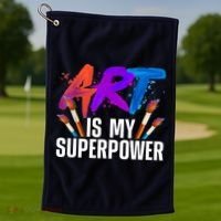 Cool Art For Art Teacher Artist Painter Superpower Golf Towel thumb 1