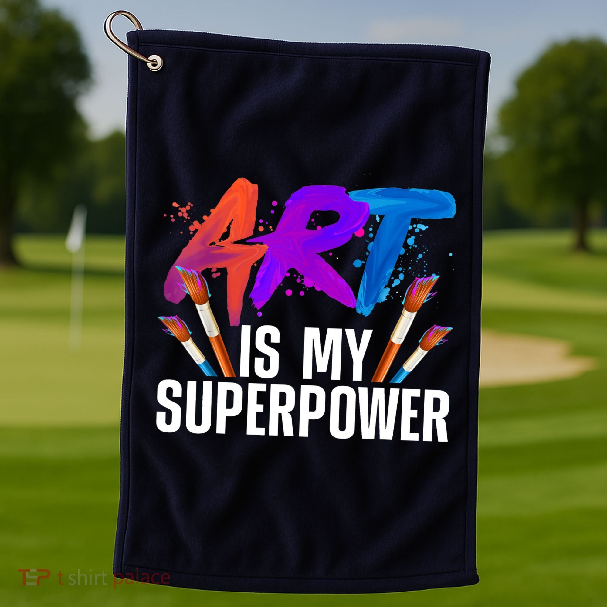 Cool Art For Art Teacher Artist Painter Superpower Golf Towel