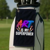 Cool Art For Art Teacher Artist Painter Superpower Golf Towel thumb 2