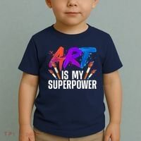 Cool Art For Art Teacher Artist Painter Superpower Toddler T-Shirt thumb 2