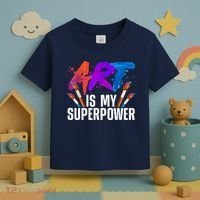 Cool Art For Art Teacher Artist Painter Superpower Toddler T-Shirt thumb 3