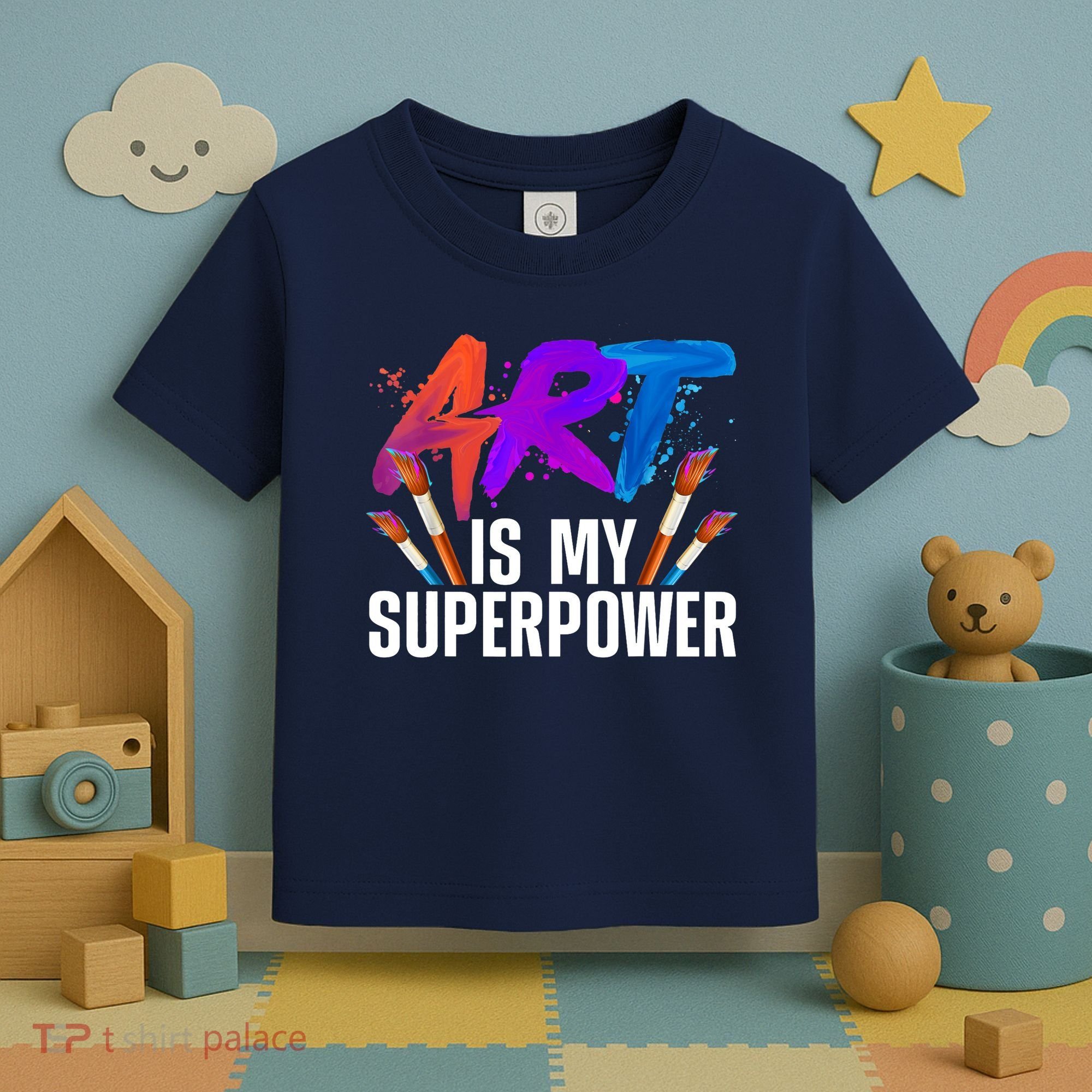 Cool Art For Art Teacher Artist Painter Superpower Toddler T-Shirt