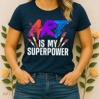 Cool Art For Art Teacher Artist Painter Superpower Women's T-Shirt thumb 2