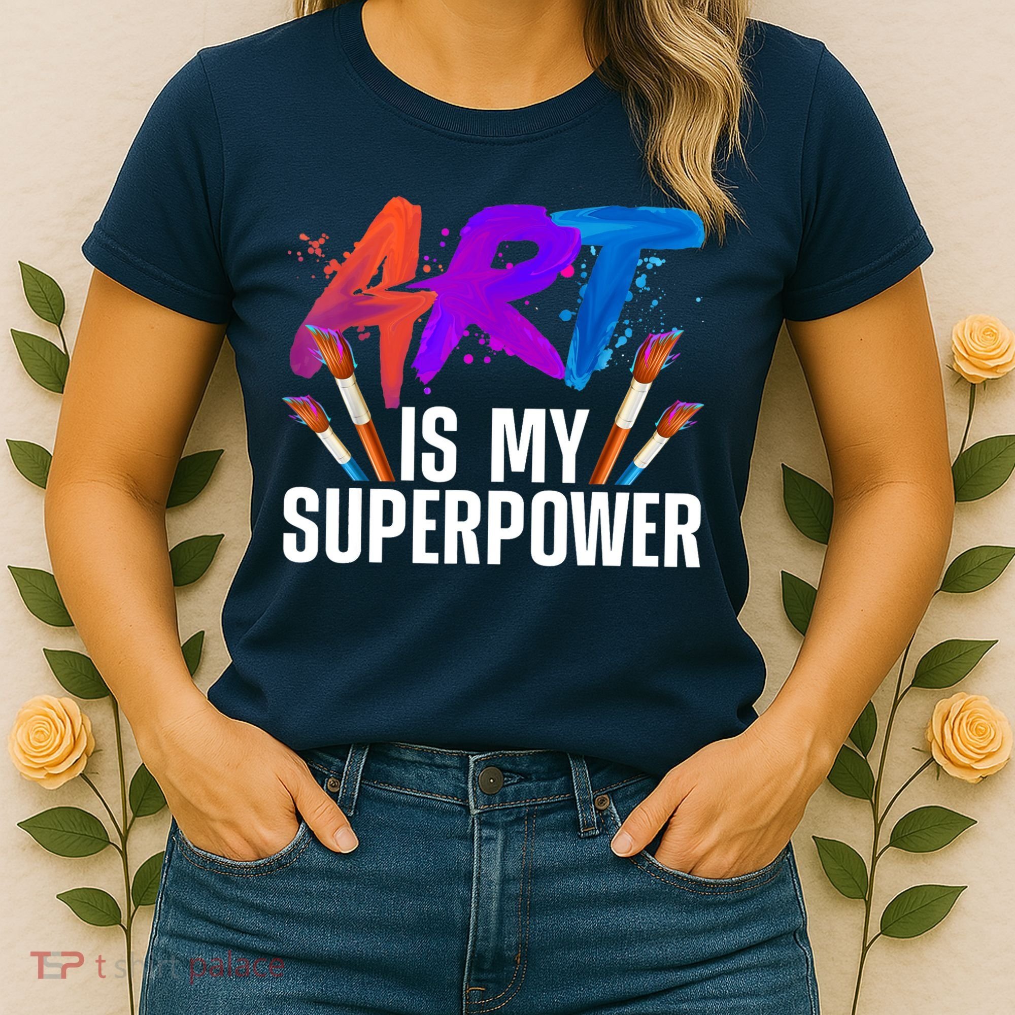 Cool Art For Art Teacher Artist Painter Superpower Women's T-Shirt