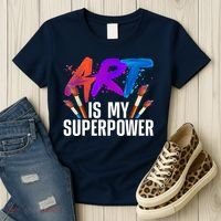 Cool Art For Art Teacher Artist Painter Superpower Women's T-Shirt thumb 3