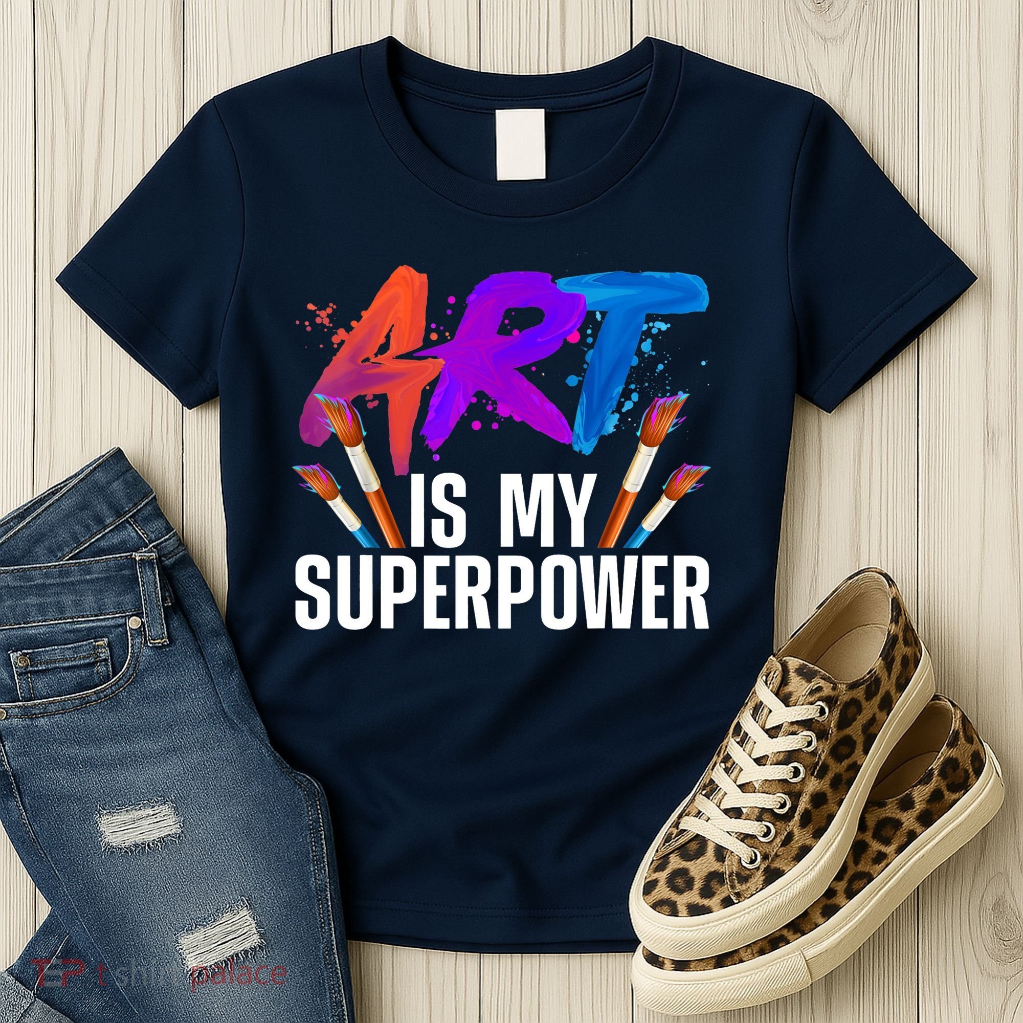 Cool Art For Art Teacher Artist Painter Superpower Women's T-Shirt