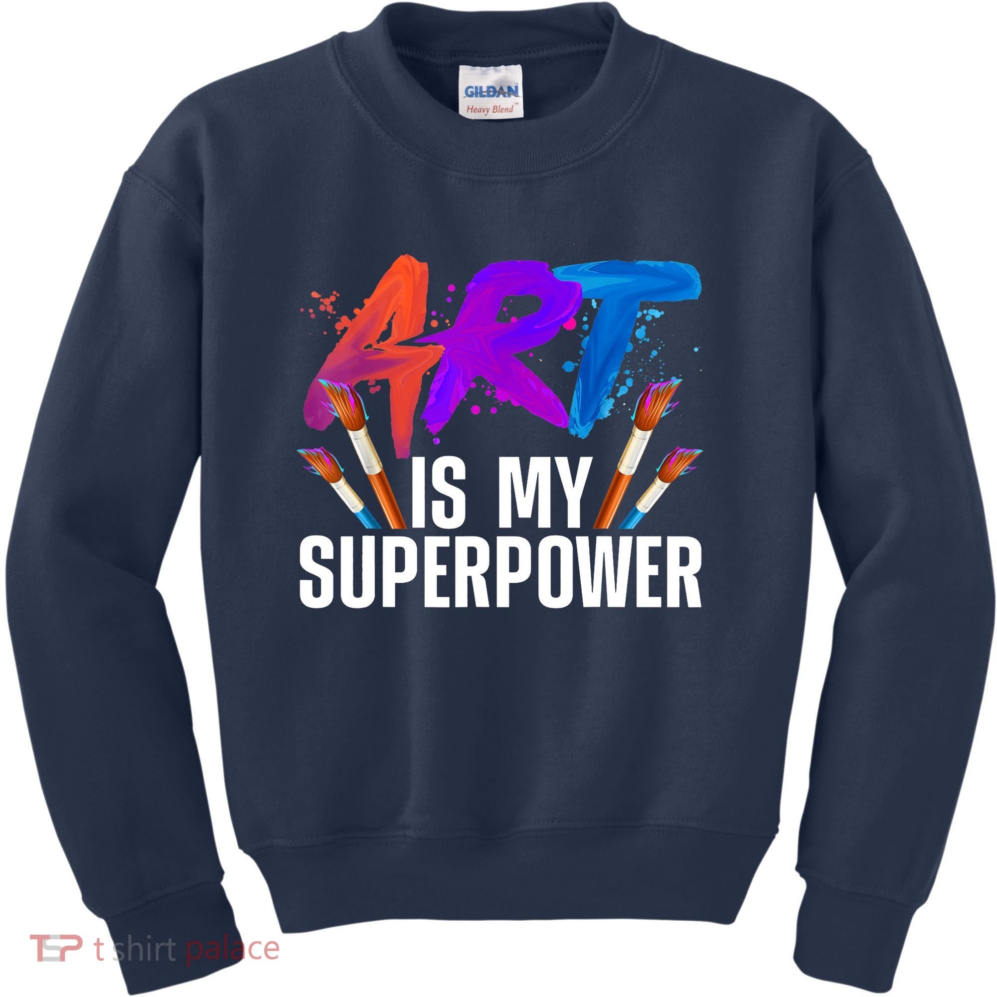 Cool Art For Art Teacher Artist Painter Superpower Kids Sweatshirt
