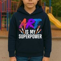 Cool Art For Art Teacher Artist Painter Superpower Kids Hoodie thumb 3