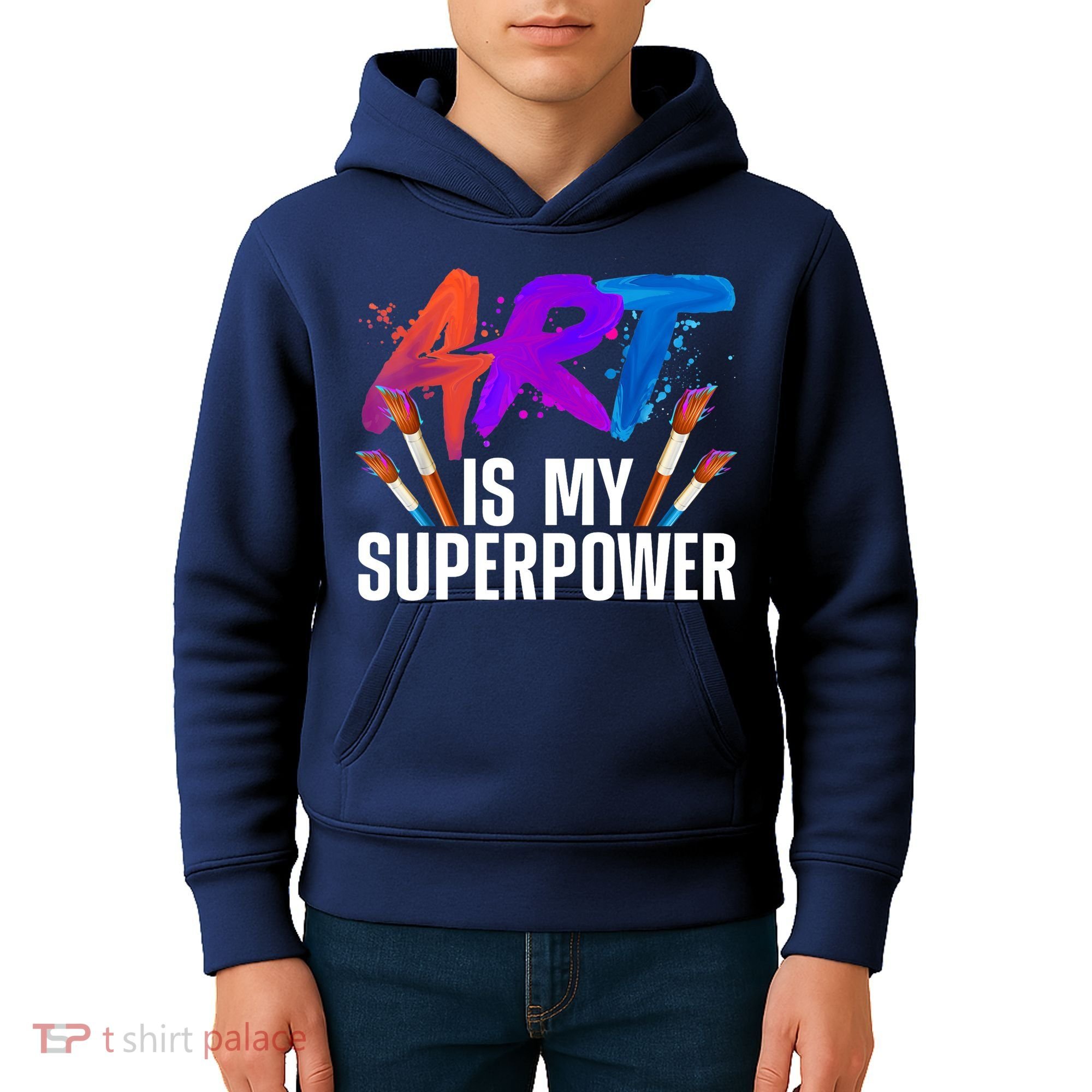 Cool Art For Art Teacher Artist Painter Superpower Kids Hoodie
