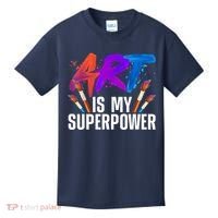 Cool Art For Art Teacher Artist Painter Superpower Kids T-Shirt thumb 0