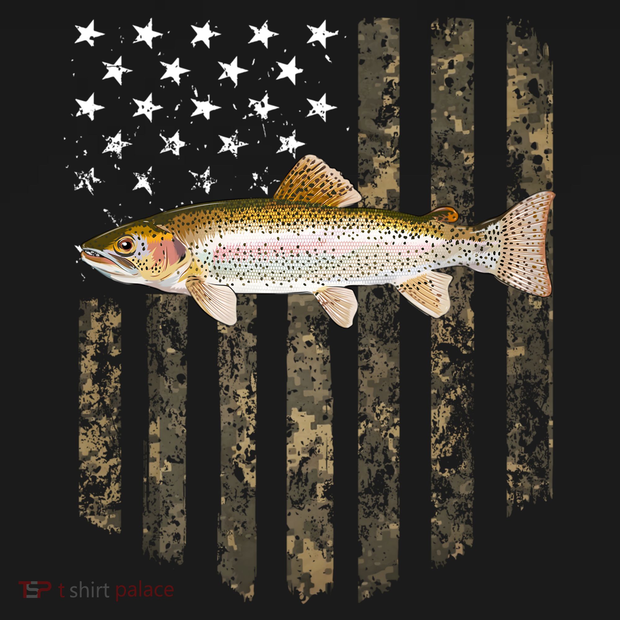 Camo American Flag Rainbow Trout Fishing 4th Of July Cute Gift Women's Hoodie