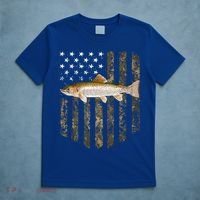 Camo American Flag Rainbow Trout Fishing 4th Of July Cute Gift T-Shirt thumb 5