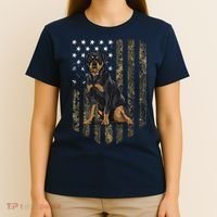 Camo American Flag Rottweiler 4th Of July USA T-Shirt thumb 4