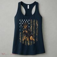 Camo American Flag Rottweiler 4th Of July USA Women's Tank Top thumb 3