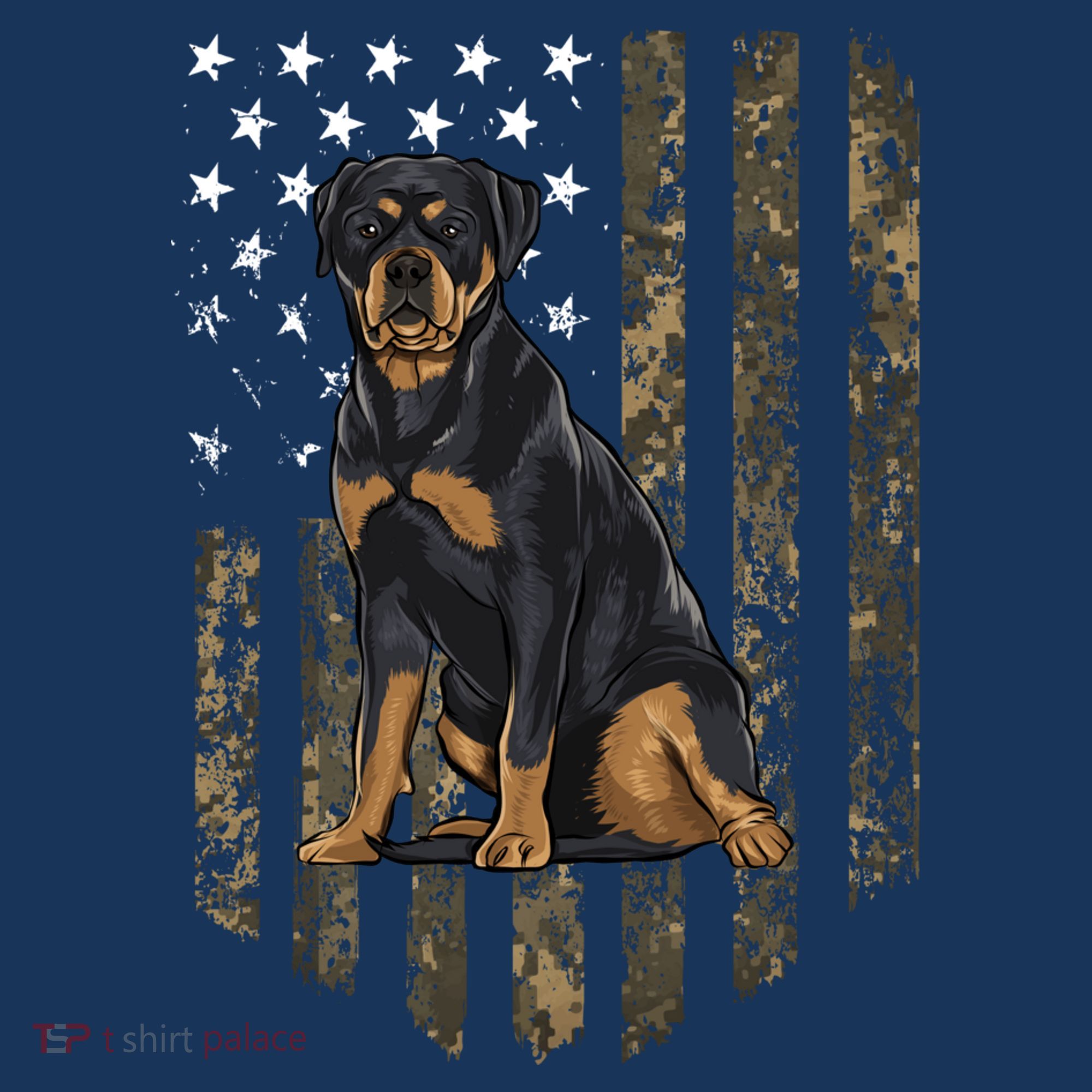 Camo American Flag Rottweiler 4th Of July USA Women's Tank Top