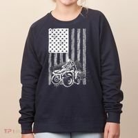 Cool ATV For Quad Racing Squad USA Flag 4 Wheeler Premium Women's Sweatshirt thumb 0