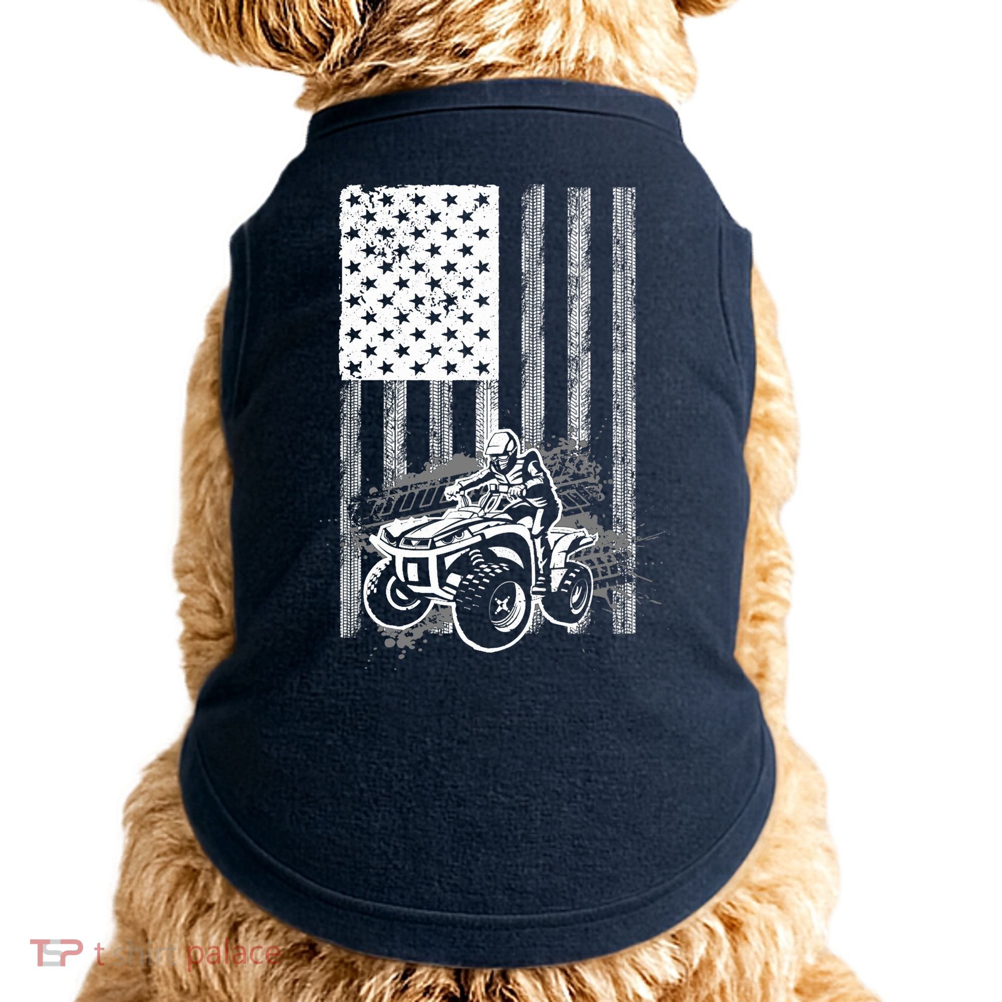 Cool ATV For Quad Racing Squad USA Flag 4 Wheeler Premium Doggie Tank