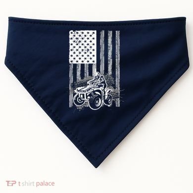 Cool ATV For Quad Racing Squad USA Flag 4 Wheeler Premium USA-Made Doggie Bandana