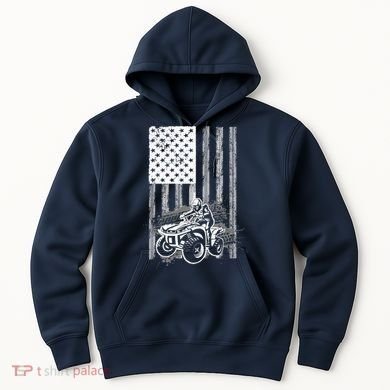Cool ATV For Quad Racing Squad USA Flag 4 Wheeler Premium Hoodie