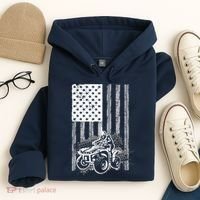 Cool ATV For Quad Racing Squad USA Flag 4 Wheeler Premium Hoodie thumb 4
