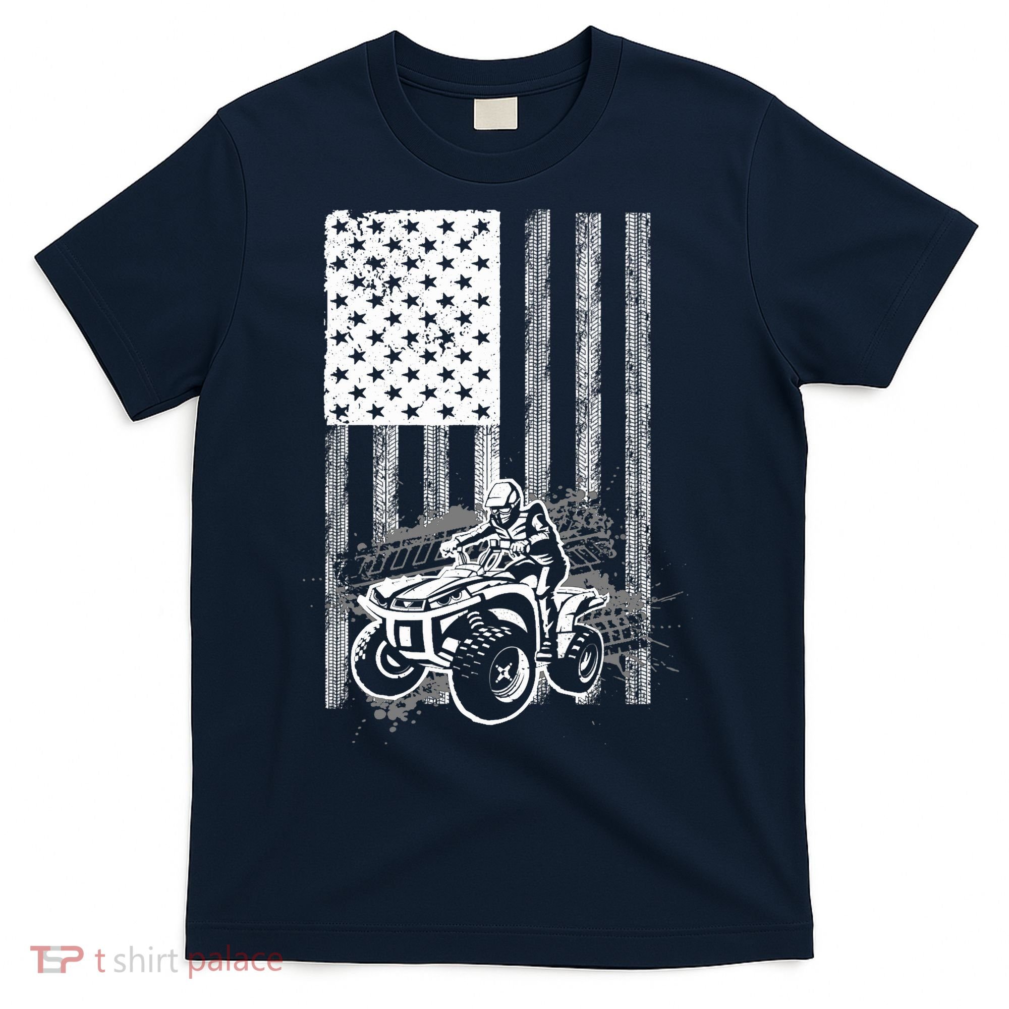 Cool ATV For Quad Racing Squad USA Flag 4 Wheeler Premium T-Shirt