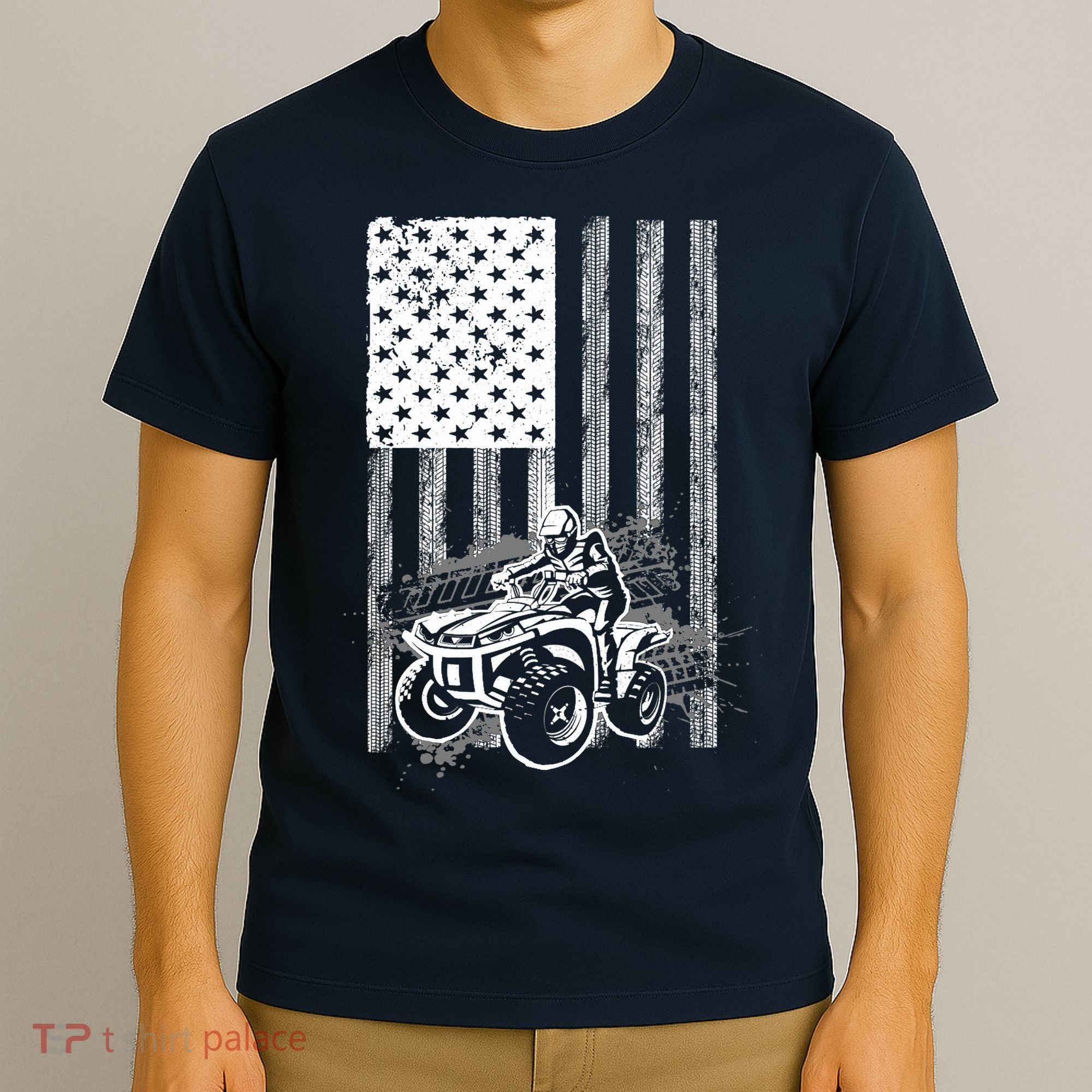 Cool ATV For Quad Racing Squad USA Flag 4 Wheeler Premium T-Shirt