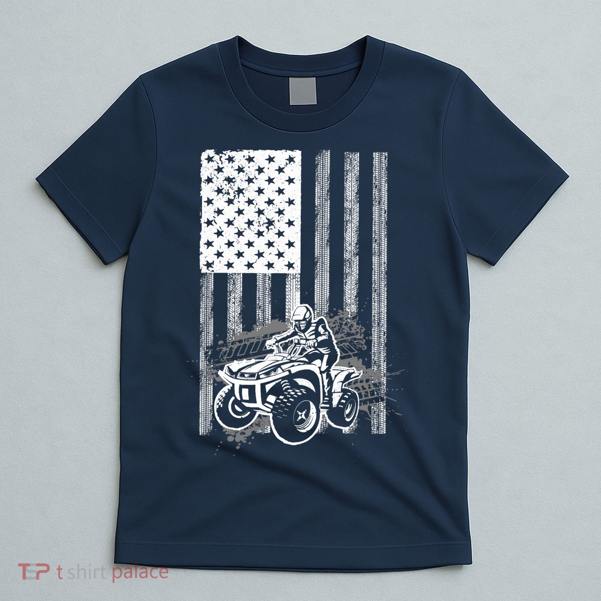 Cool ATV For Quad Racing Squad USA Flag 4 Wheeler Premium T-Shirt