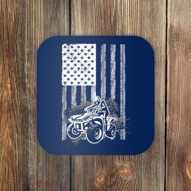 Cool ATV For Quad Racing Squad USA Flag 4 Wheeler Premium Coaster