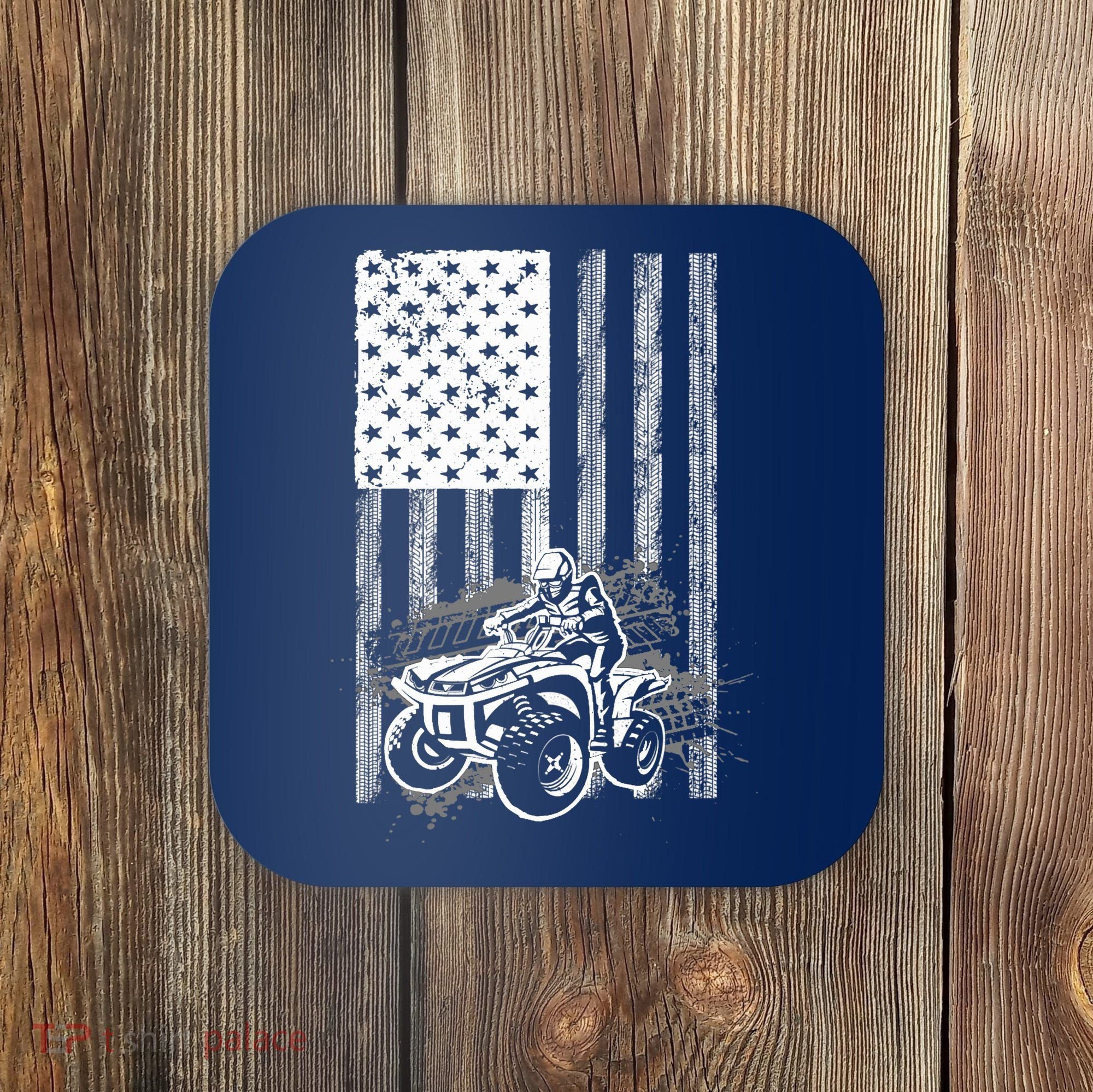 Cool ATV For Quad Racing Squad USA Flag 4 Wheeler Premium Coaster