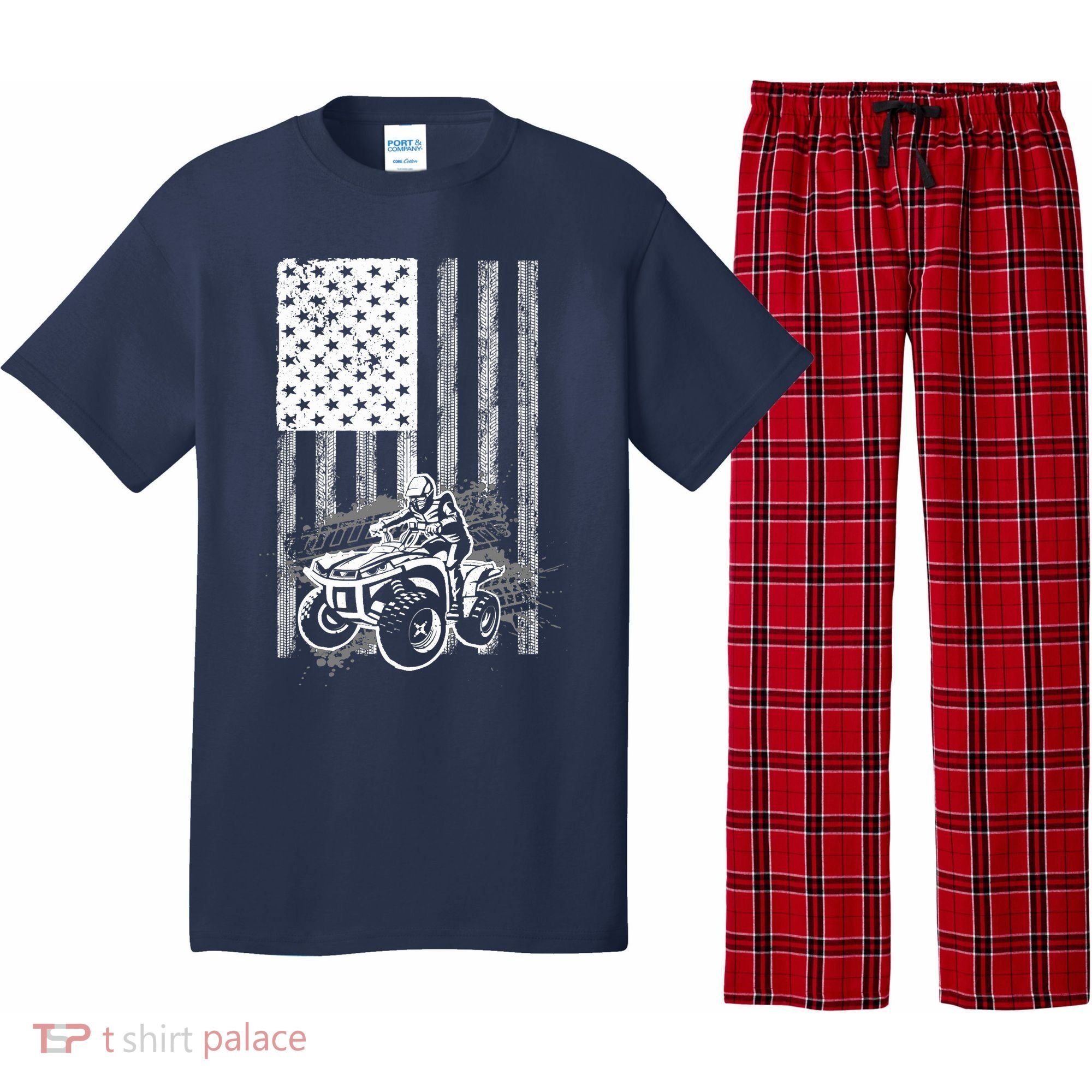 Cool ATV For Quad Racing Squad USA Flag 4 Wheeler Premium Pajama Set