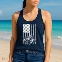 Cool ATV For Quad Racing Squad USA Flag 4 Wheeler Premium Women's Tank Top thumb 2