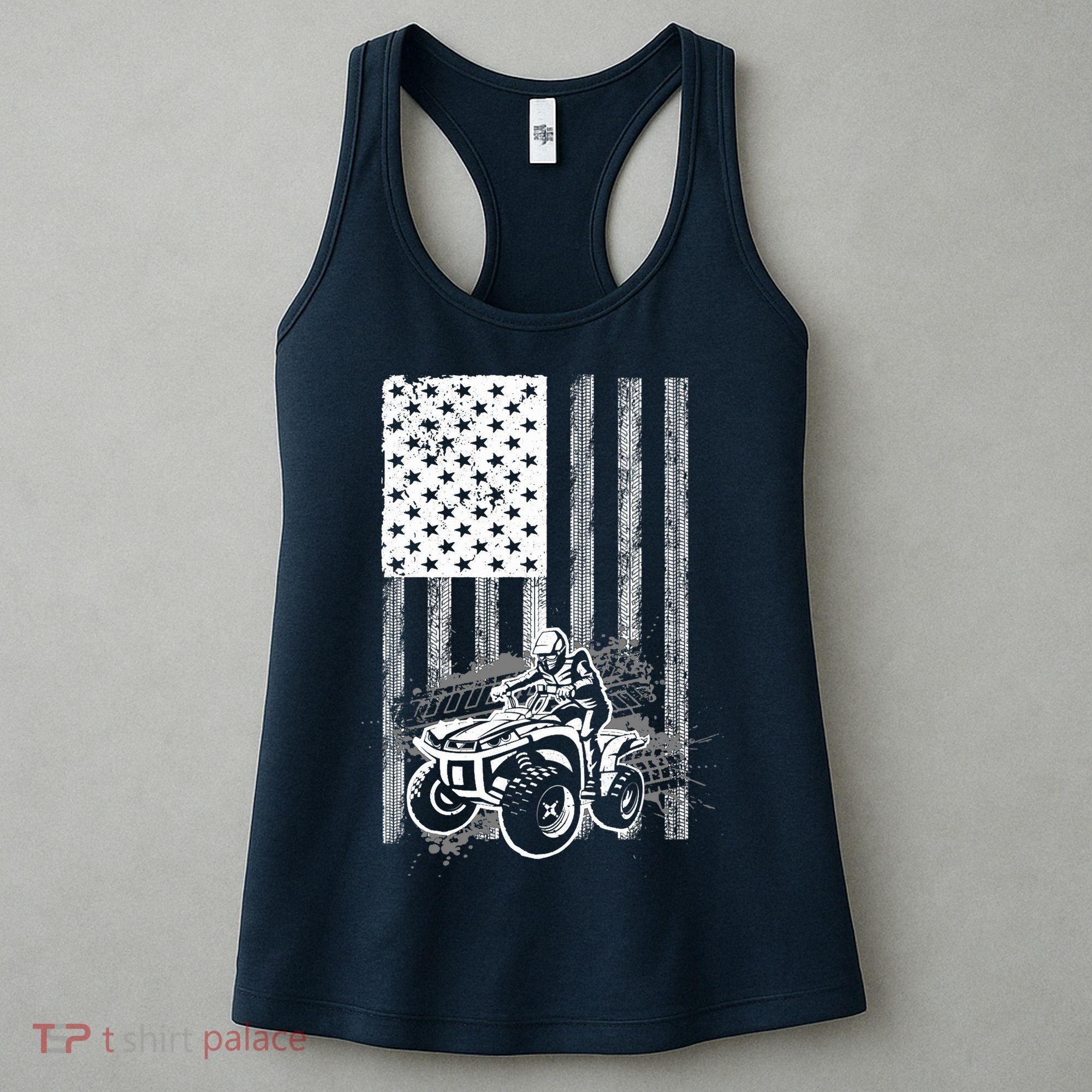 Cool ATV For Quad Racing Squad USA Flag 4 Wheeler Premium Women's Tank Top