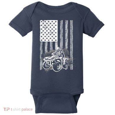 Cool ATV For Quad Racing Squad USA Flag 4 Wheeler Premium Baby Bodysuit