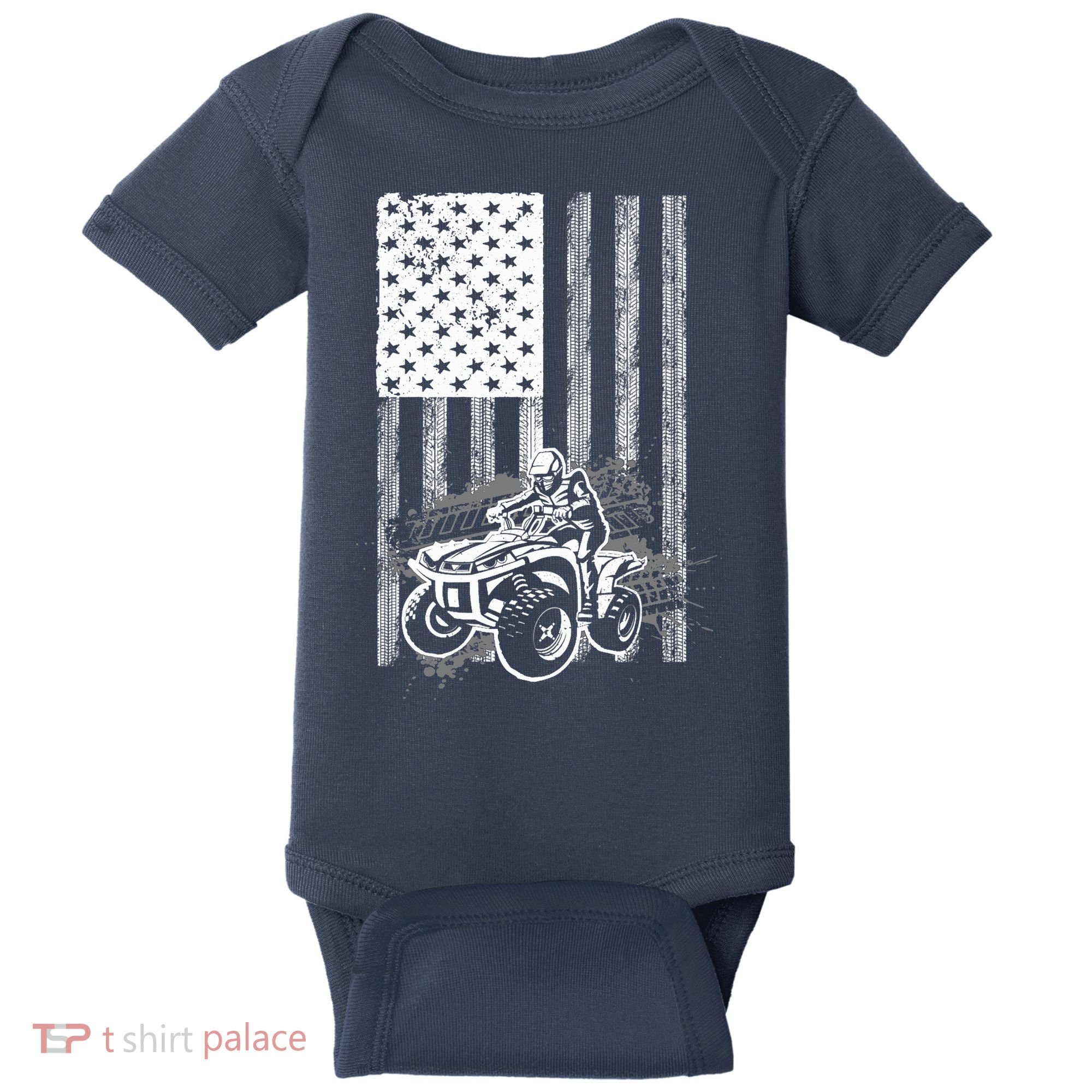 Cool ATV For Quad Racing Squad USA Flag 4 Wheeler Premium Baby Bodysuit