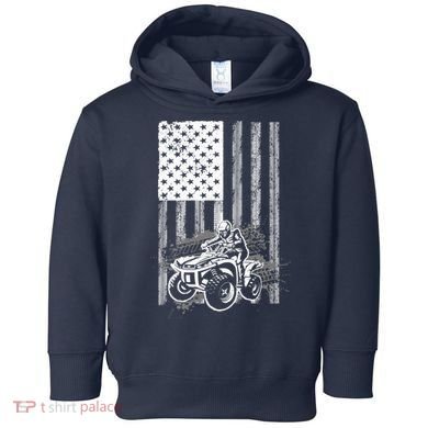 Cool ATV For Quad Racing Squad USA Flag 4 Wheeler Premium Toddler Hoodie