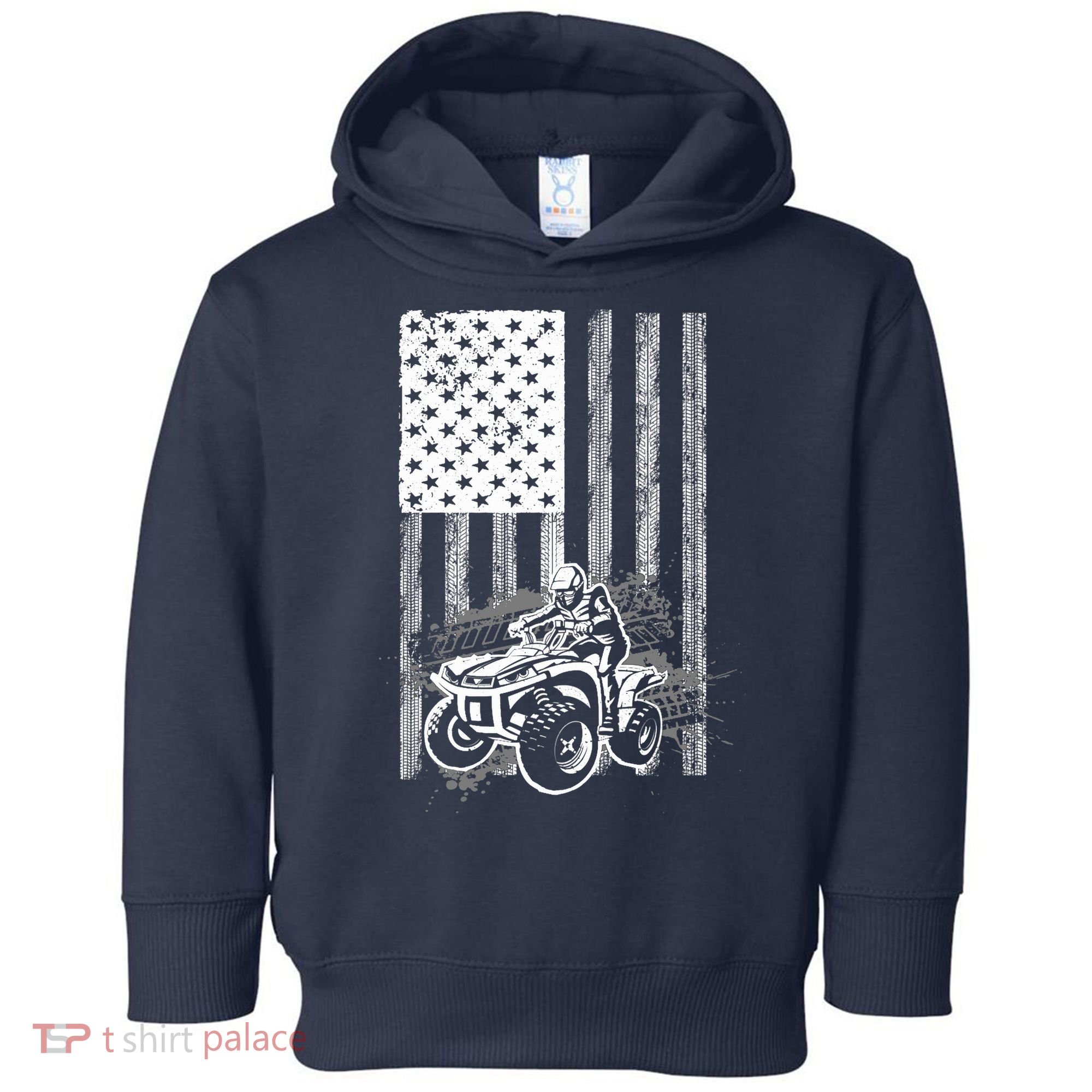 Cool ATV For Quad Racing Squad USA Flag 4 Wheeler Premium Toddler Hoodie