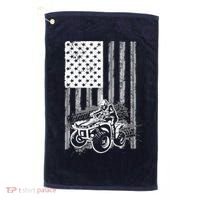 Cool ATV For Quad Racing Squad USA Flag 4 Wheeler Premium Golf Towel thumb 0