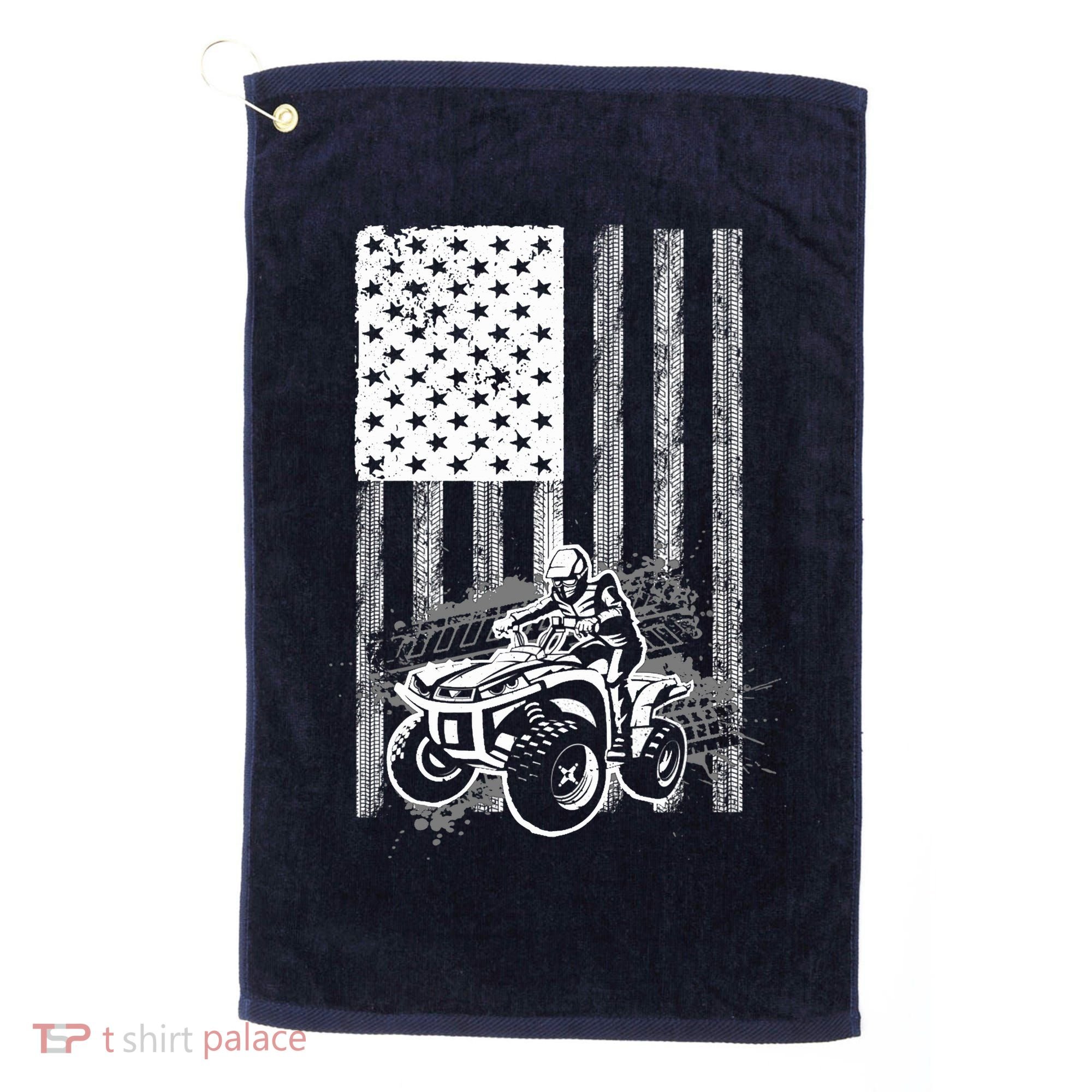 Cool ATV For Quad Racing Squad USA Flag 4 Wheeler Premium Golf Towel