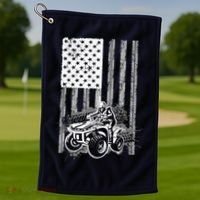 Cool ATV For Quad Racing Squad USA Flag 4 Wheeler Premium Golf Towel thumb 1