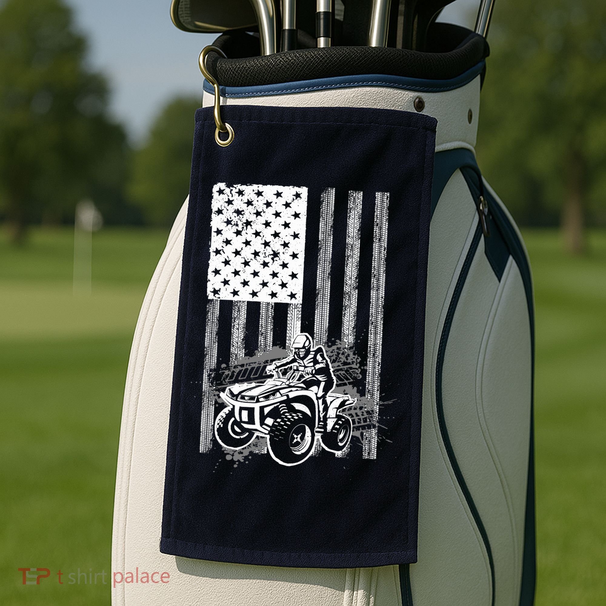Cool ATV For Quad Racing Squad USA Flag 4 Wheeler Premium Golf Towel