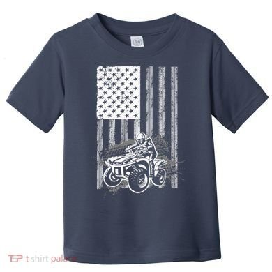 Cool ATV For Quad Racing Squad USA Flag 4 Wheeler Premium Toddler T-Shirt