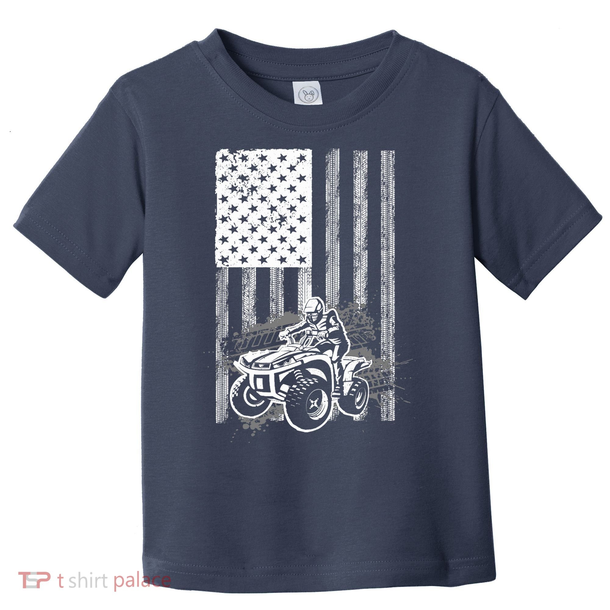Cool ATV For Quad Racing Squad USA Flag 4 Wheeler Premium Toddler T-Shirt