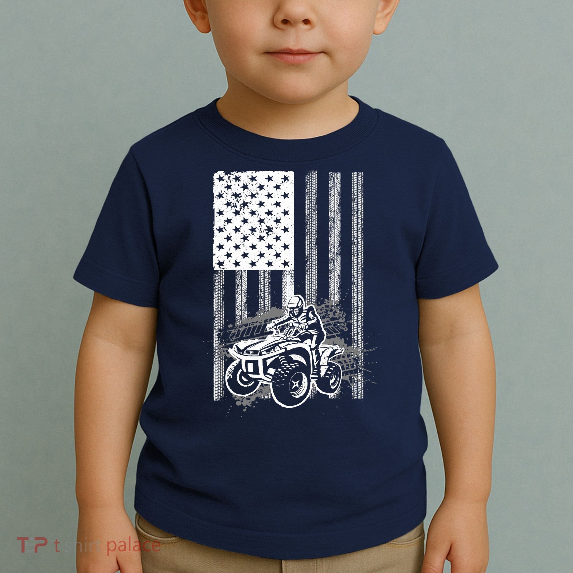 Cool ATV For Quad Racing Squad USA Flag 4 Wheeler Premium Toddler T-Shirt