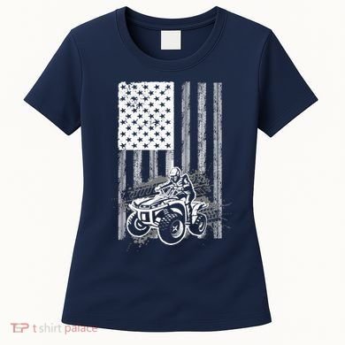 Cool ATV For Quad Racing Squad USA Flag 4 Wheeler Premium Women's T-Shirt