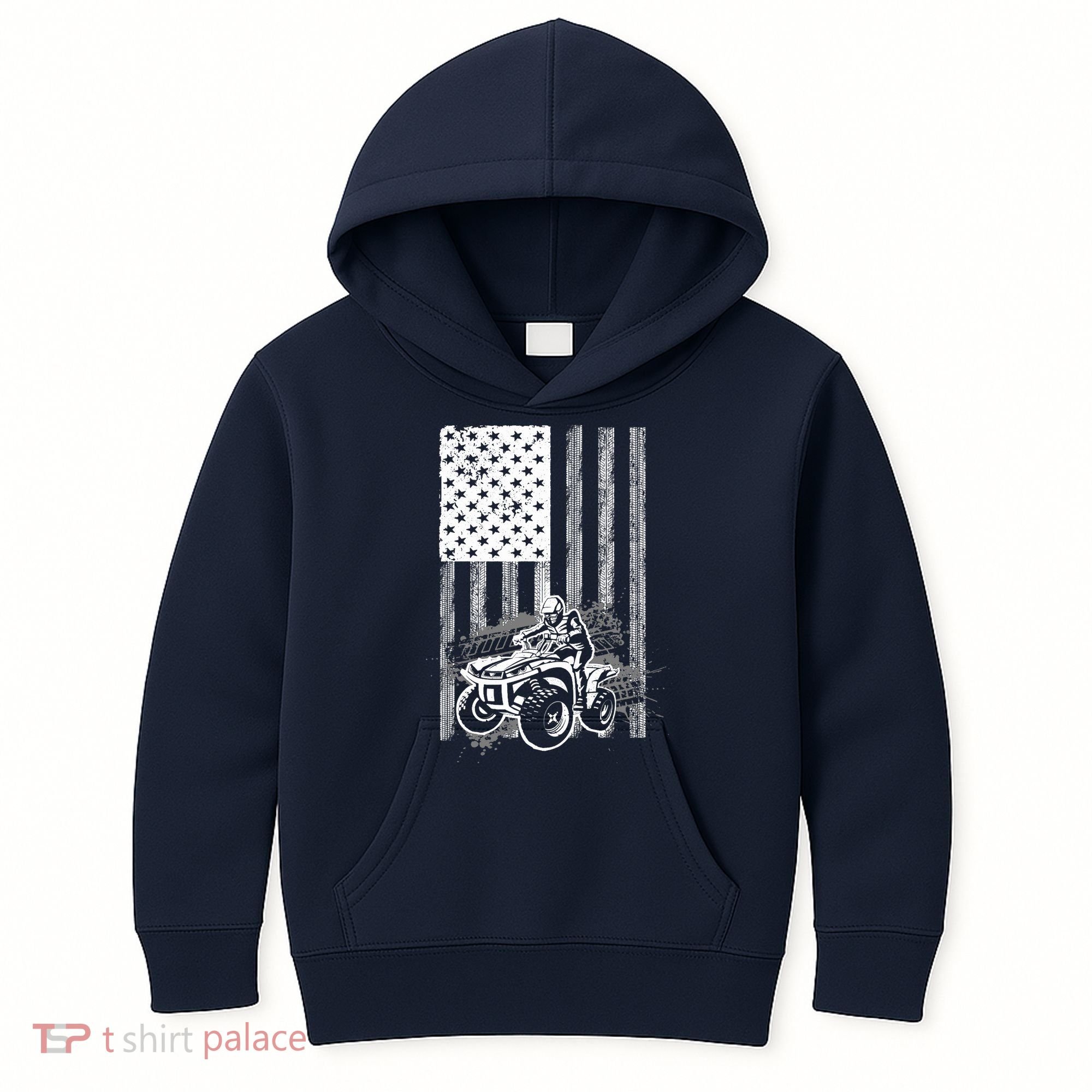 Cool ATV For Quad Racing Squad USA Flag 4 Wheeler Premium Kids Hoodie