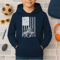 Cool ATV For Quad Racing Squad USA Flag 4 Wheeler Premium Kids Hoodie thumb 2