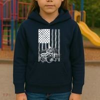 Cool ATV For Quad Racing Squad USA Flag 4 Wheeler Premium Kids Hoodie thumb 3