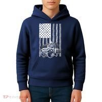 Cool ATV For Quad Racing Squad USA Flag 4 Wheeler Premium Kids Hoodie thumb 4